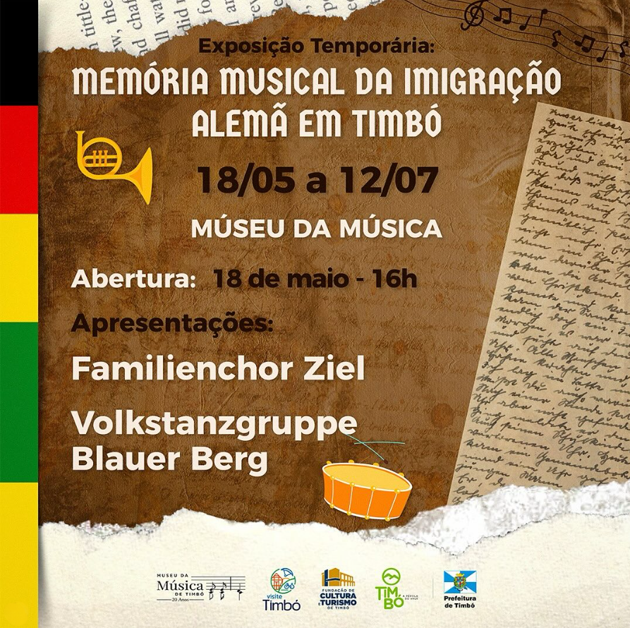 Museu da Música de Timbó Lança Exposição Temporária sobre Imigração Alemã e a Memória Musical da Região